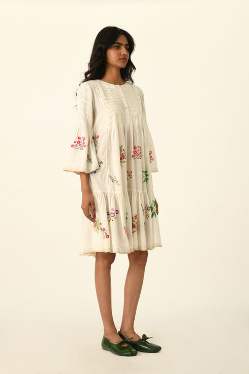 Mutabilis ivory tiered dress