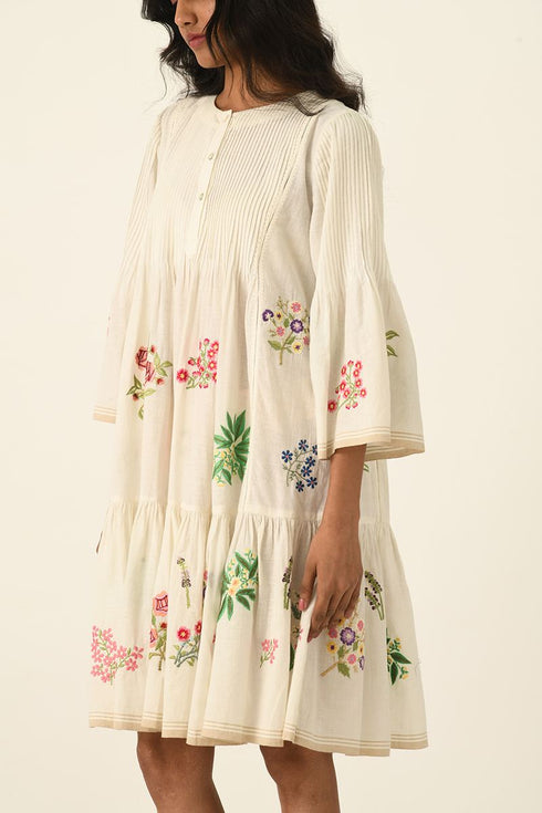 Mutabilis ivory tiered dress