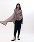 Muticolor draped dhoti top with pants