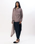 Muticolor draped dhoti top with pants