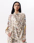 Muticolor draped top with broad pants