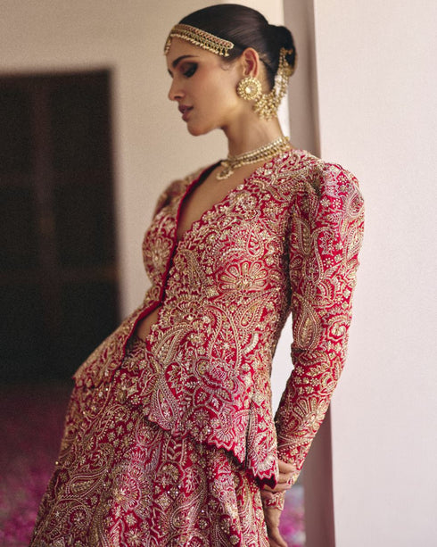 Naavah red jacket set