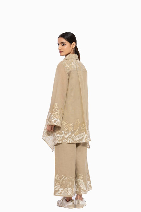 Natural handloom cotton embroidered top