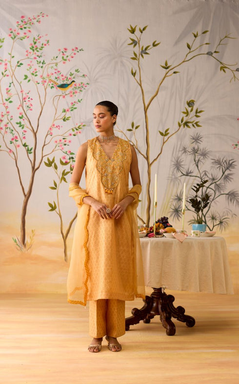 Navika yellow kurta set