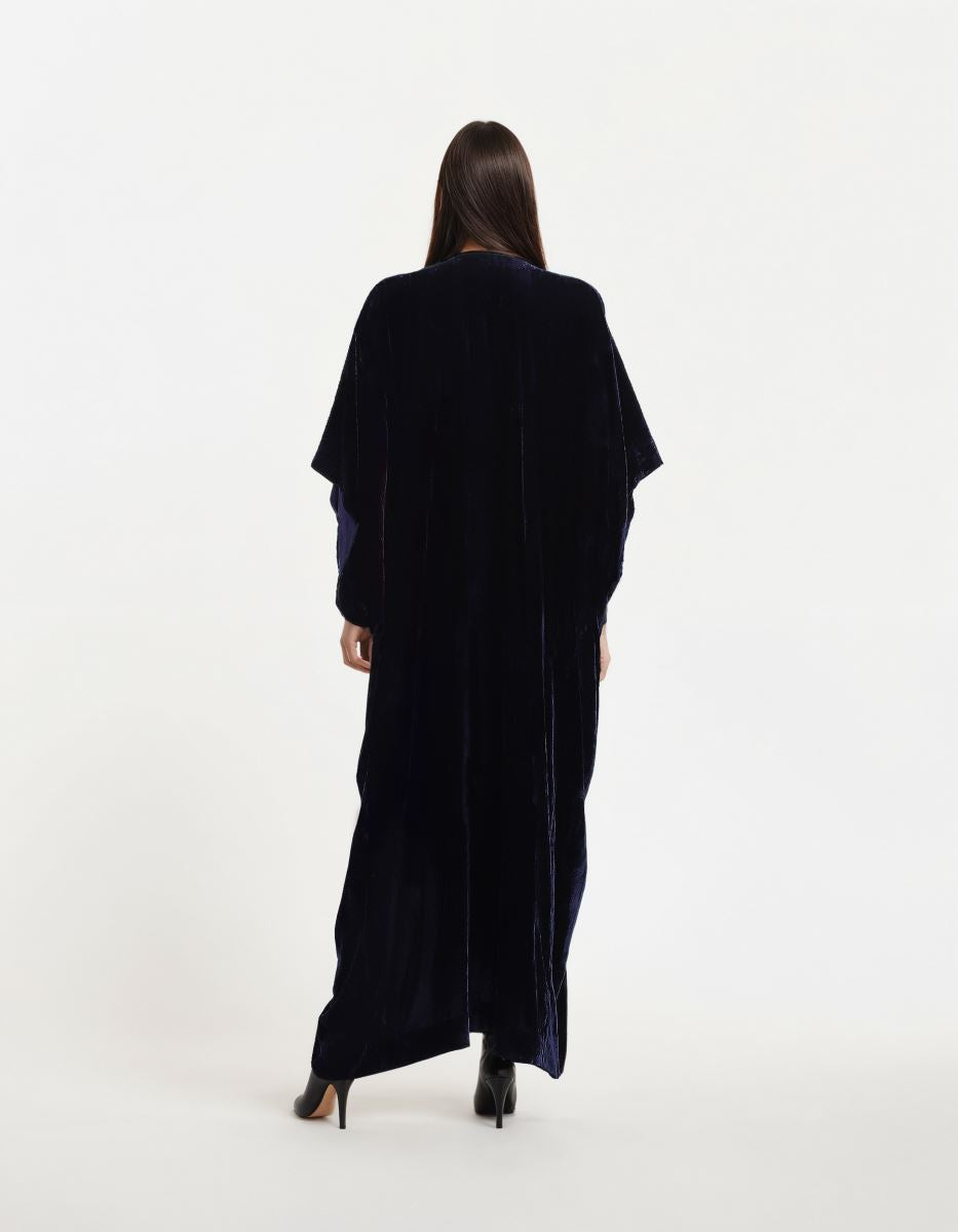 Hasana V-Neck Navy Blue Kaftan