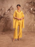 Nazakat dark yellow cape set