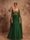 Nazakat green cape style lehenga set