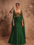 Nazakat green cape style lehenga set