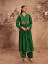 Nazakat green frockstyle kurta set