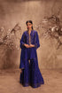 Nazakat indigo heavy mirror work sharara set