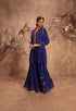 Nazakat indigo heavy mirror work sharara set