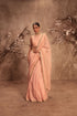 Nazakat light pink choker neck scallop sari set