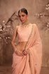 Nazakat light pink choker neck scallop sari set