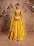Nazakat yellow heavy mirror work lehenga set