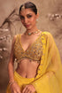 Nazakat yellow heavy mirror work sleeveless lehenga set