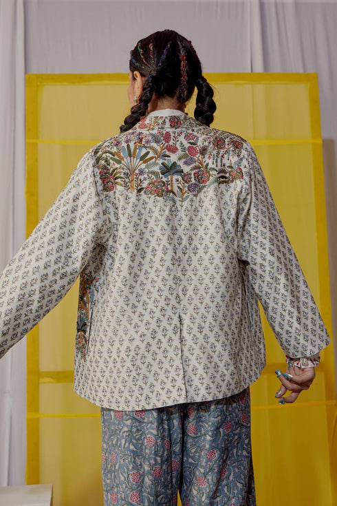 Nazm blue embroidered blazer