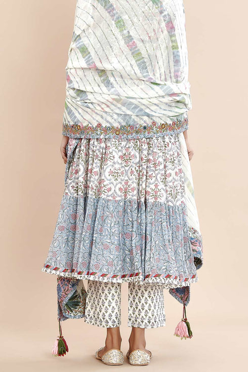 Nazm blue hand block printed pants