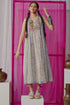 Nazm blue paneled maxi dress