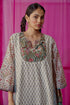 Nazm blue round yoke kurta