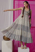 Nazm blue triple tiered maxi dress