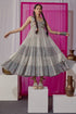 Nazm blue triple tiered maxi dress