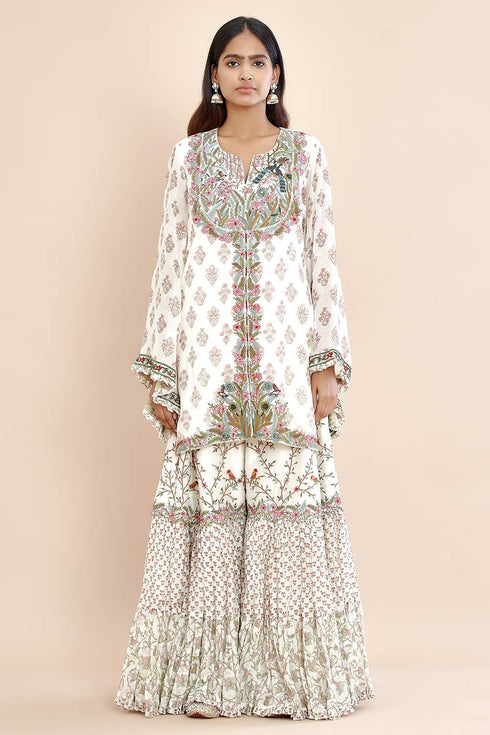 Nazm pink embroidered short kurta