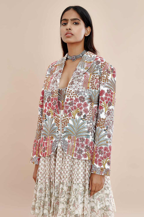 Nazm pink heavy embroidered blazer