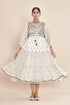 Nazm pink hevy yoke triple tiered dress