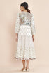Nazm pink hevy yoke triple tiered dress
