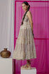 Nazm pink triple tiered maxi dress