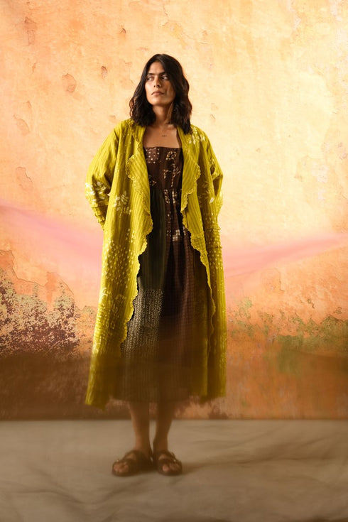Nerissa multicolor dress with mavi jacket