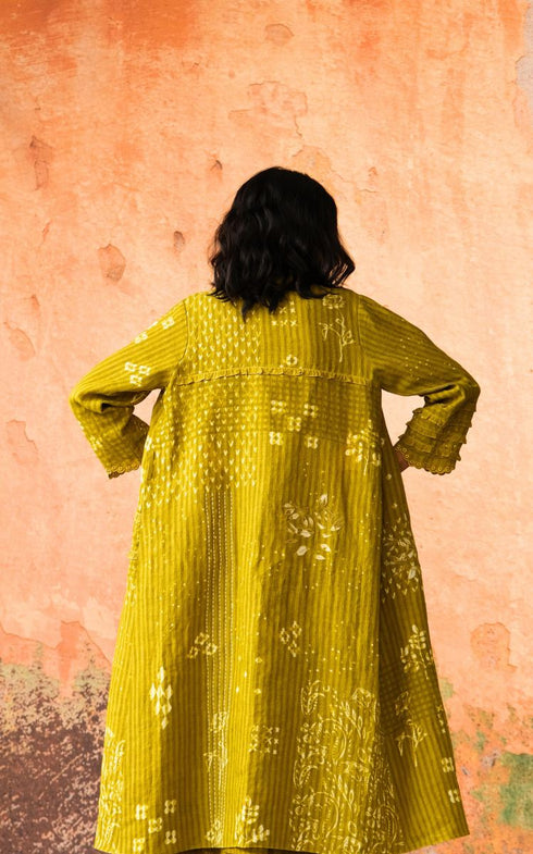 Nerissa multicolor dress with mavi jacket