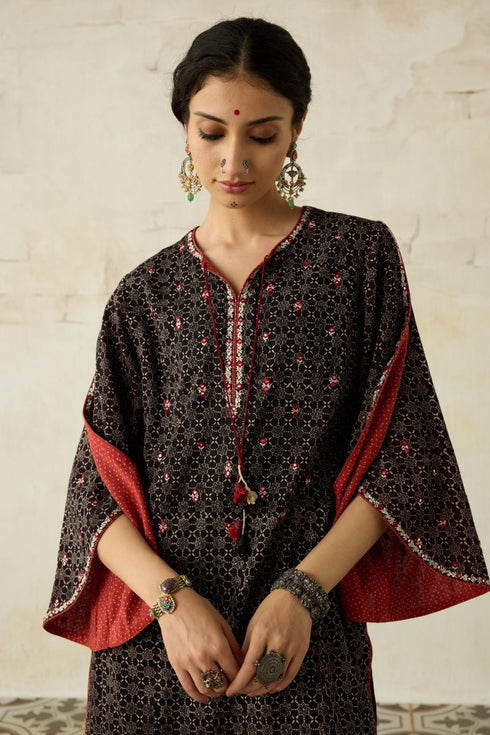 Nitya black short kurta