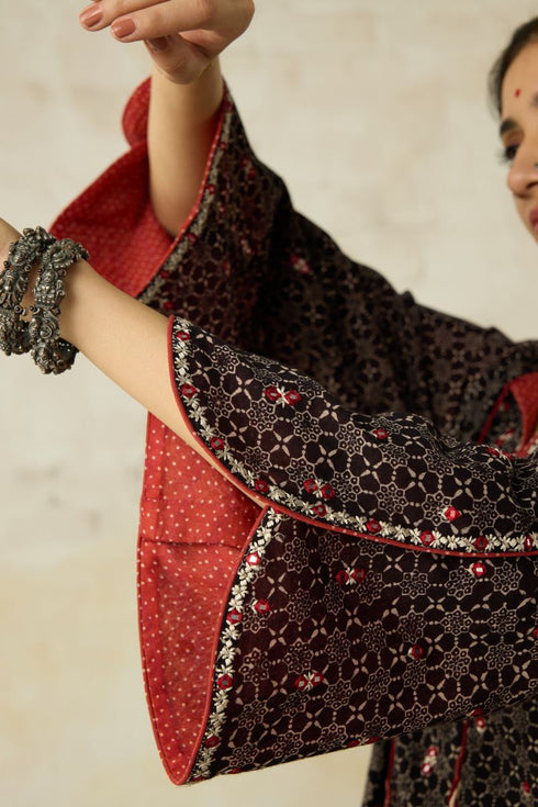 Nitya black short kurta