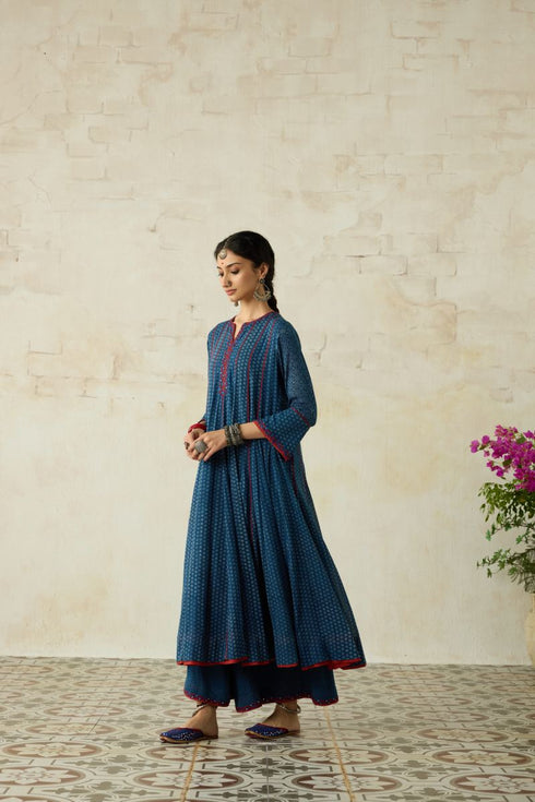 Nitya blue anarkali