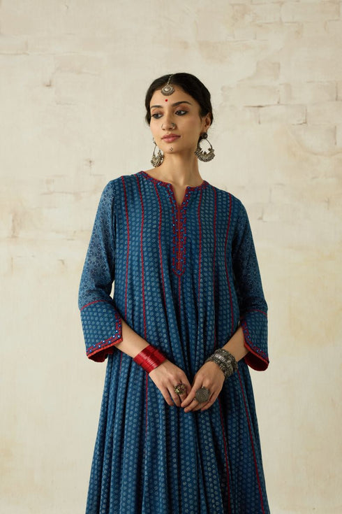 Nitya blue anarkali