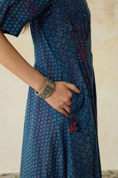 Nitya blue collared dress