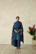Nitya blue embroidered stole