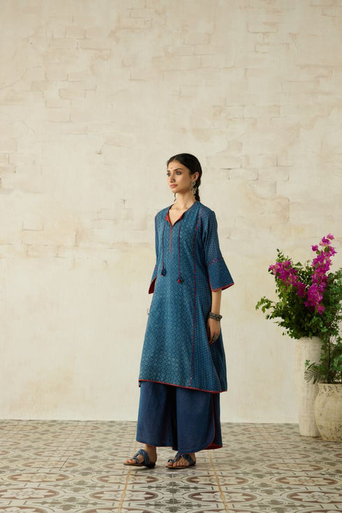 Nitya blue phiran kurta