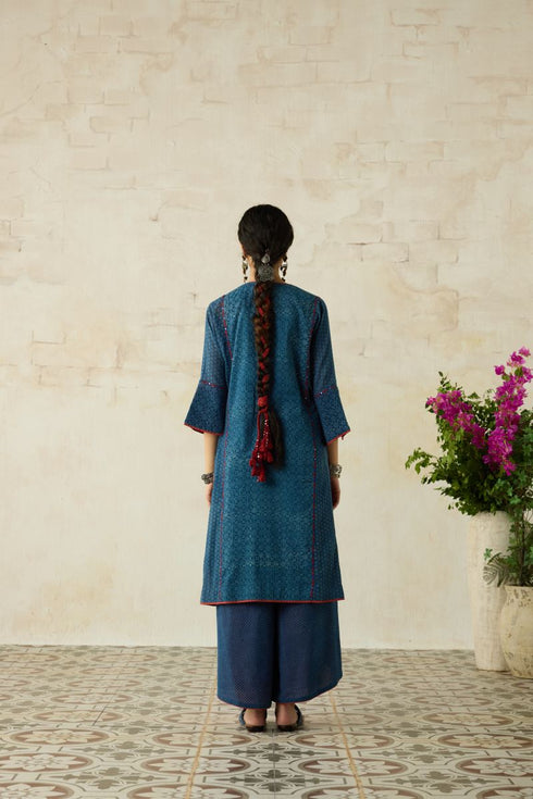 Nitya blue phiran kurta