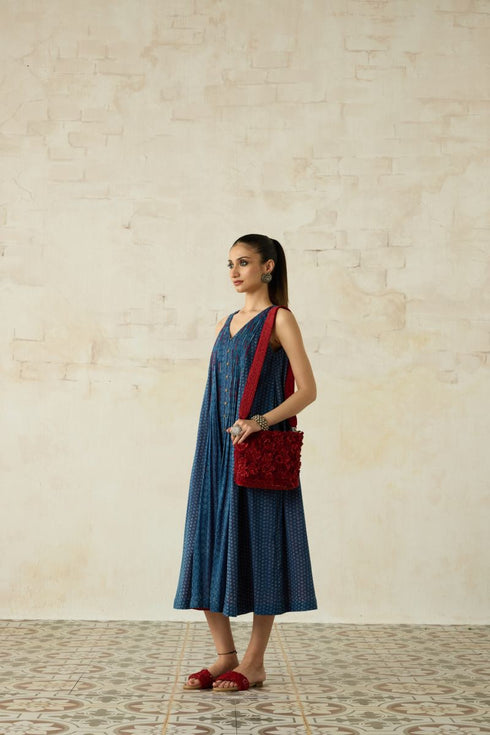 Nitya blue pintuck dress