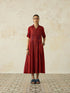 Nitya red collared dress