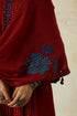Nitya red embroidered stole