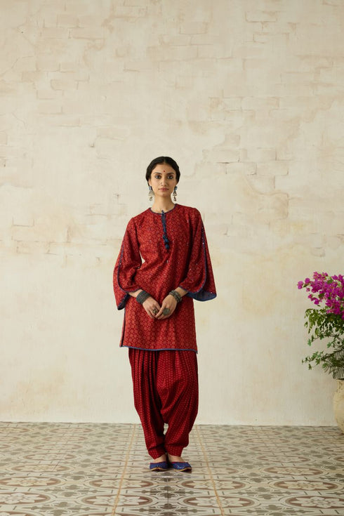 Nitya red Patiala salwar
