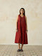 Nitya red pintuck dress