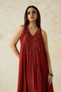Nitya red pintuck dress
