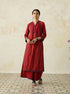 Nitya red yoke kurta