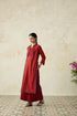 Nitya red yoke kurta