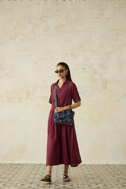 Nitya vintage pink collared dress