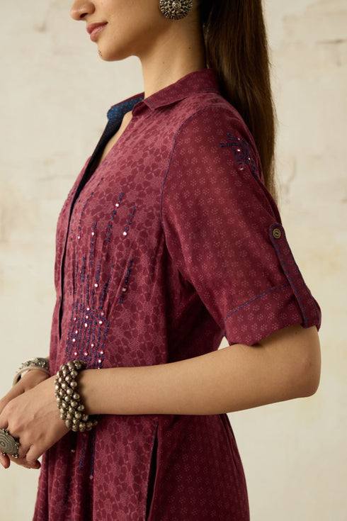 Nitya vintage pink collared dress